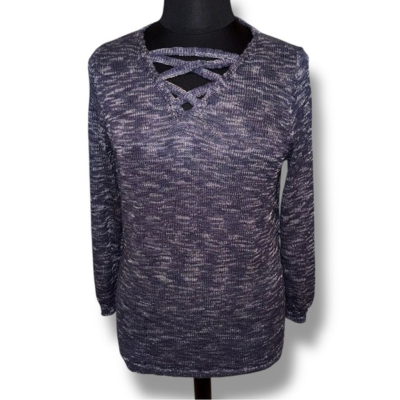 LANE BRYANT Crisscross V-Neck Tunic - Plus 14/16 Blue Shadow Combo - Picture 2 of 16